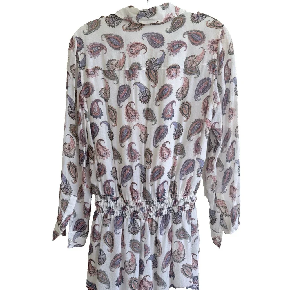 TORY BURCH Brigitte Paisley Print 100% Silk Romper Size S